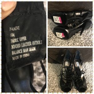 Steve Madden black patent leather high heels.